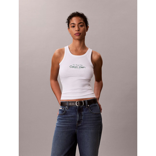 Calvin Klein Γυναικεία αμάνικη μπλούζα Slim Ribbed Cotton Tank Top